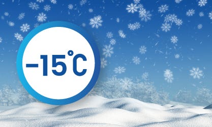 Works up to -15°C