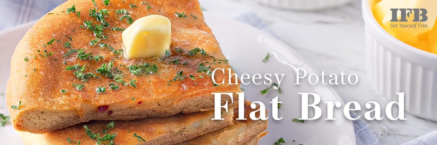 Cheesy Potato Flat Bread in Microwave Oven