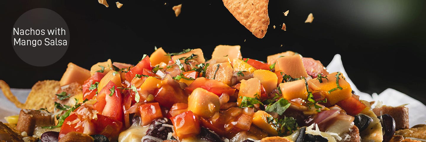 Nachos with Mango Salsa in Microwave