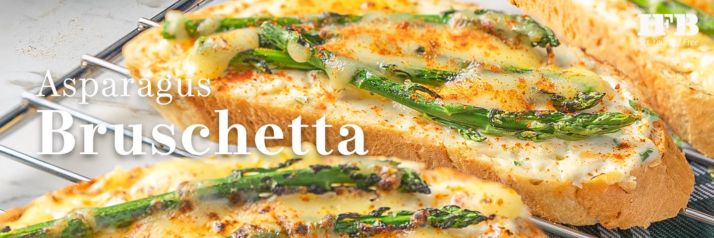 Asparagus Bruschetta in Microwave Oven