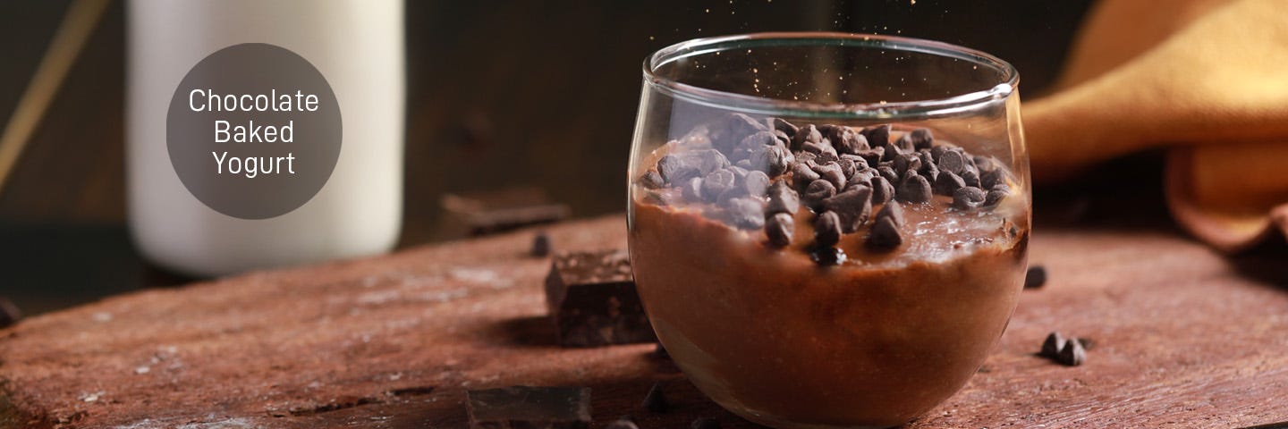 Chocolate Baked Yogurt in Microwave