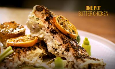 Tray Baked Creamy Salmon 