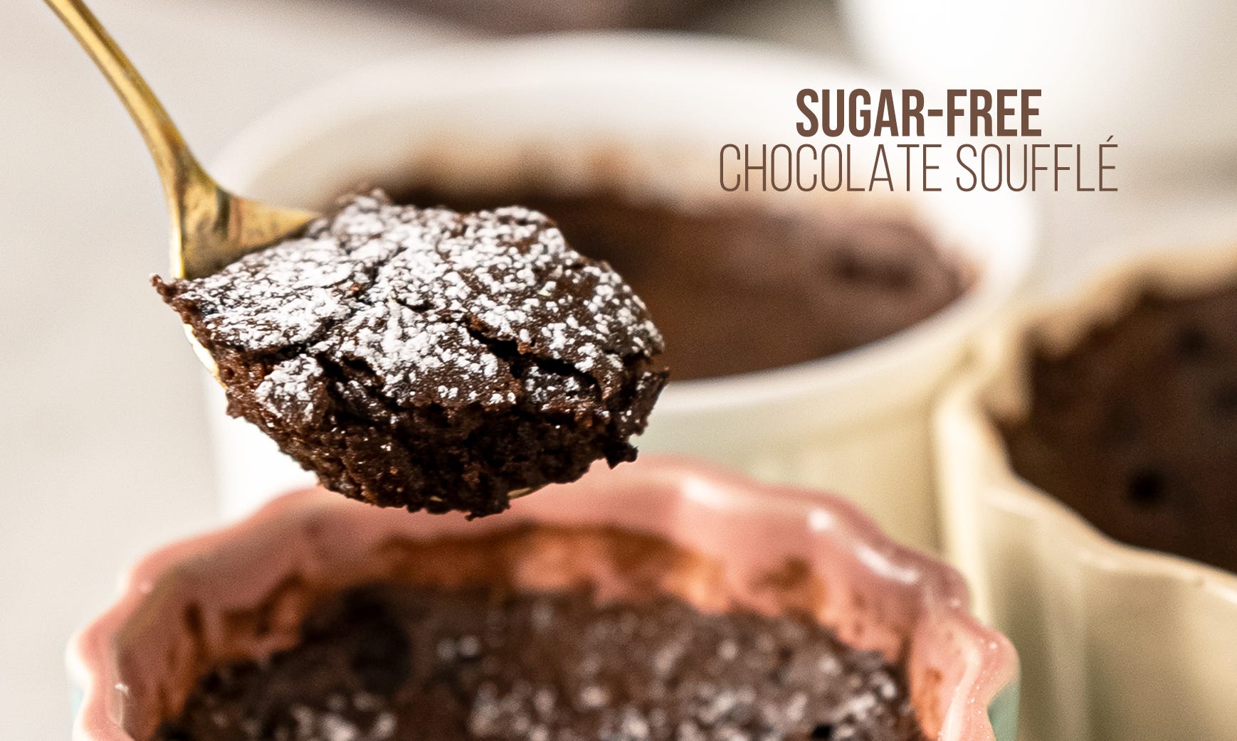 Sugar-Free Chocolate Soufflé in Microwave Oven
